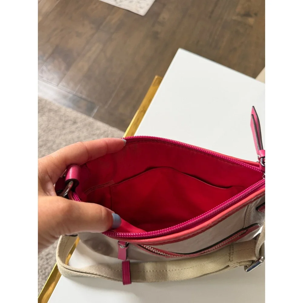 Coach Pink and Beige Crossbody Bag